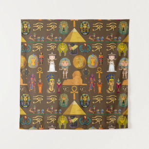Oude Egyptische Hieroglyphic — Patroonsymbool Wandkleed