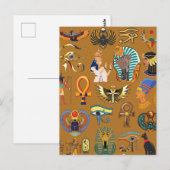 Oude Egyptische Hieroglyphic - Pattern Hieroglyphi Briefkaart (Voorkant / Achterkant)
