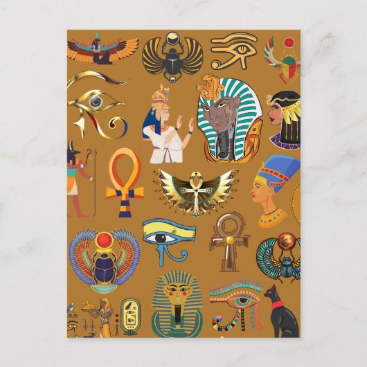 Oude Egyptische Hieroglyphic - Pattern Hieroglyphi Briefkaart (Voorkant)