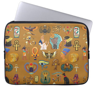 Oude Egyptische Hieroglyphic - Pattern Hieroglyphi Laptop Sleeve