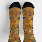 Oude Egyptische Hieroglyphic - Pattern Hieroglyphi Sokken (Top)