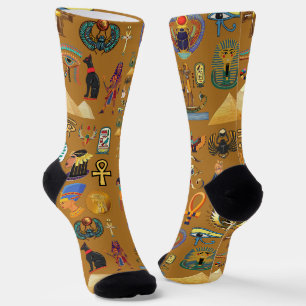 Oude Egyptische Hieroglyphic - Pattern Hieroglyphi Sokken