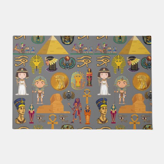Oude Egyptische Hieroglyphic - Pattern Pharaoh Deurmat (Voorkant)