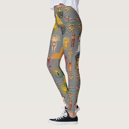 Oude Egyptische Hieroglyphic - Pattern Pharaoh Leggings (Links)