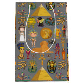 Oude Egyptische Hieroglyphic - Pattern Pharaoh Medium Cadeauzakje (Voorkant)