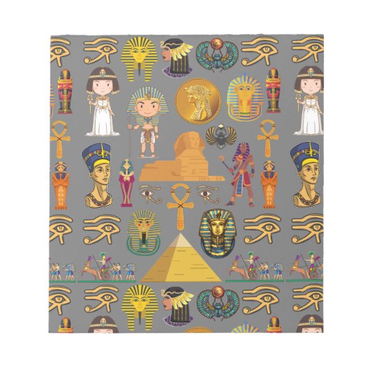 Oude Egyptische Hieroglyphic - Pattern Pharaoh Notitieblok (Voorkant)
