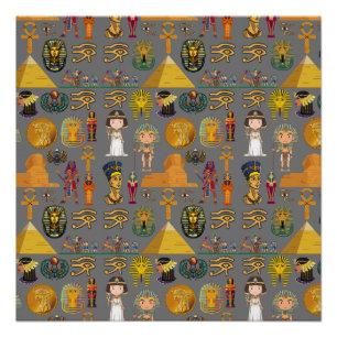 Oude Egyptische Hieroglyphic - Pattern Pharaoh Perfect Poster