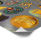 Oude Egyptische Hieroglyphic - Pattern Pharaoh Perfect Poster (Hoek)