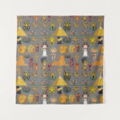 Oude Egyptische Hieroglyphic - Pattern Pharaoh Wandkleed (Voorkant)