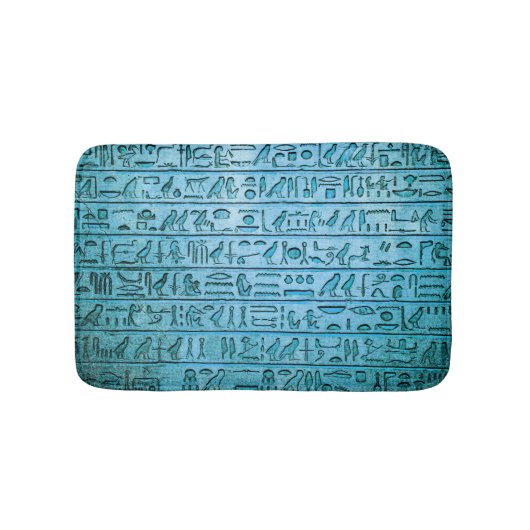 Oude Egyptische Hieroglyphs Blue Badmat (Voorkant)