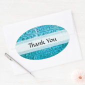 Oude Egyptische Hieroglyphs Blue Ovale Sticker (Envelop)