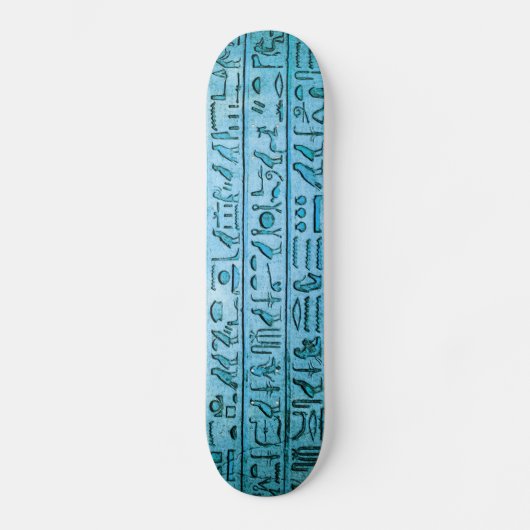 Oude Egyptische Hieroglyphs Blue Skateboard (Voorkant)