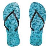 Oude Egyptische Hieroglyphs Blue Teenslippers (Voetbed)
