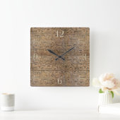 Oude Egyptische Hieroglyphs Designer Clock Vierkante Klok (Huis)