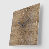 Oude Egyptische Hieroglyphs Designer Clock Vierkante Klok (Hoek)