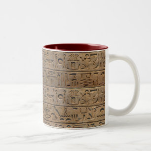 Oude Egyptische Hieroglyphs Designer Gift Tweekleurige Koffiemok