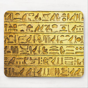 Oude Egyptische Hieroglyphs Gele Muismat