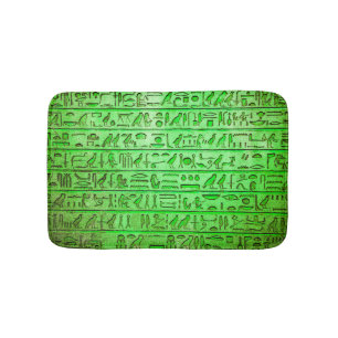 Oude Egyptische Hieroglyphs Green Bath Mat