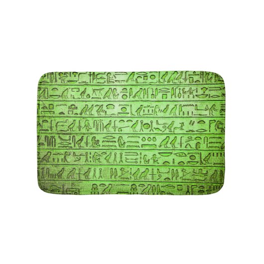 Oude Egyptische Hieroglyphs Green Bath Mat (Voorkant)
