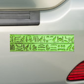Oude Egyptische Hieroglyphs Green Bumpersticker (Op auto)