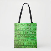 Oude Egyptische Hieroglyphs Green Canvas tas (Voorkant)