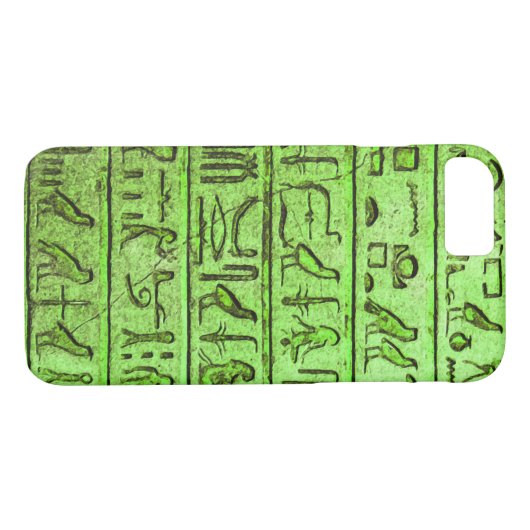 Oude Egyptische Hieroglyphs Green iPhone Case (Achterkant (Horizontaal))