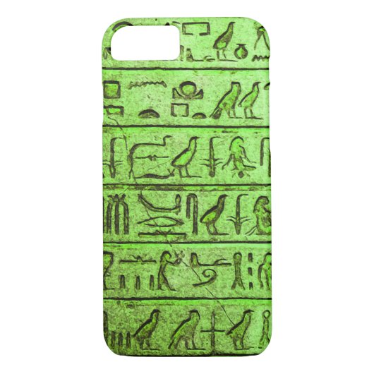 Oude Egyptische Hieroglyphs Green iPhone Case (Achterkant)