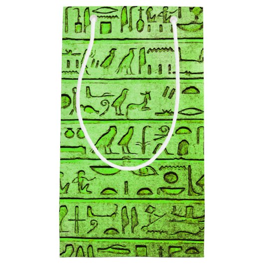 Oude Egyptische Hieroglyphs Green Klein Cadeauzakje (Voorkant)