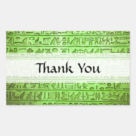 Oude Egyptische Hieroglyphs Green Rechthoekige Sticker (Voorkant)