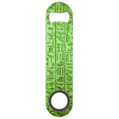 Oude Egyptische Hieroglyphs Green Speed Flessenopener (Voorkant)
