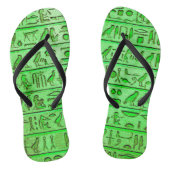Oude Egyptische Hieroglyphs Groene Teenslippers (Voetbed)