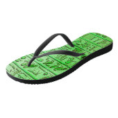 Oude Egyptische Hieroglyphs Groene Teenslippers (Schuin)