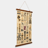 Oude Egyptische Hieroglyphs Hangend Wandkleed (Gebogen)