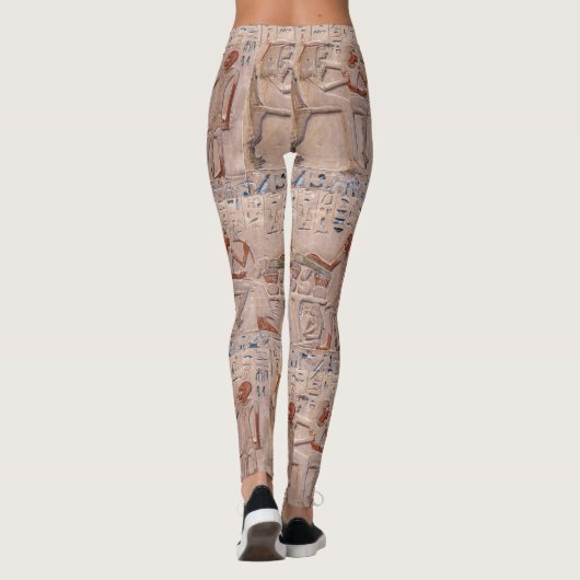 Oude Egyptische Hieroglyphs Motif Yoga die actief  Leggings (Achterkant)