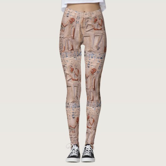 Oude Egyptische Hieroglyphs Motif Yoga die actief  Leggings (Voorkant)