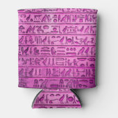 Oude Egyptische Hieroglyphs Paarse Koelbox Blikjeskoeler (Voorkant)