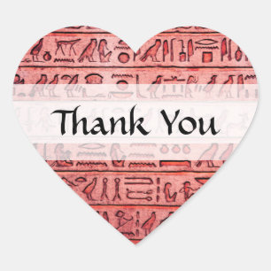 Oude Egyptische Hieroglyphs Red Hart Sticker