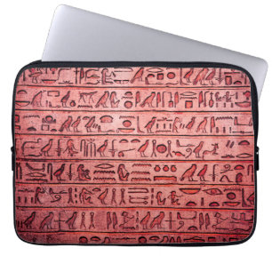 Oude Egyptische Hieroglyphs Red Laptop Sleeve