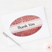 Oude Egyptische Hieroglyphs Red Ovale Sticker (Envelop)
