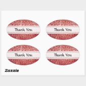 Oude Egyptische Hieroglyphs Red Ovale Sticker (Vel)