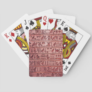 Oude Egyptische Hieroglyphs Red Pokerkaarten