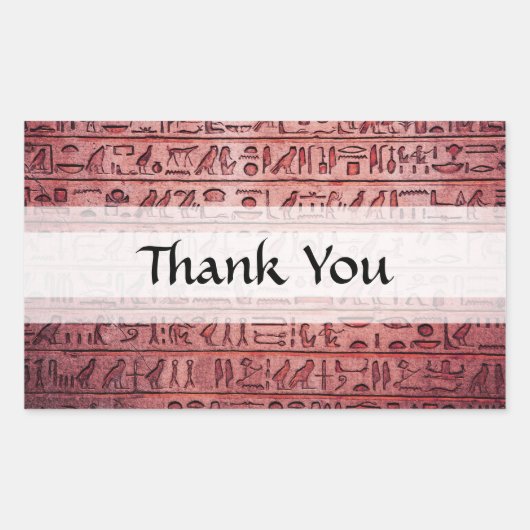 Oude Egyptische Hieroglyphs Red Rechthoekige Sticker (Voorkant)