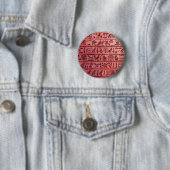 Oude Egyptische Hieroglyphs Red Ronde Button 5,7 Cm (In situ)