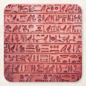 Oude Egyptische Hieroglyphs Red Square Onderzetter (Voorkant)