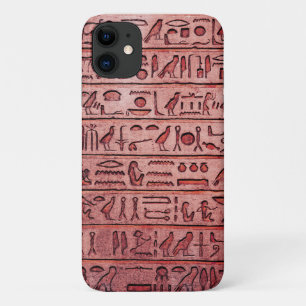 Oude Egyptische Hieroglyphs - Rode iPhone Case