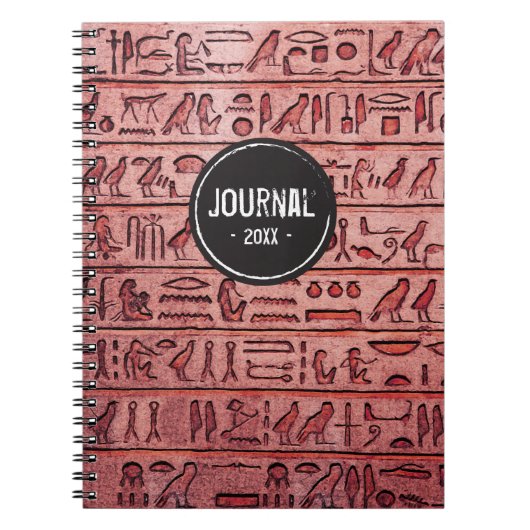 Oude Egyptische Hieroglyphs - rood Notitieboek (Voorkant)
