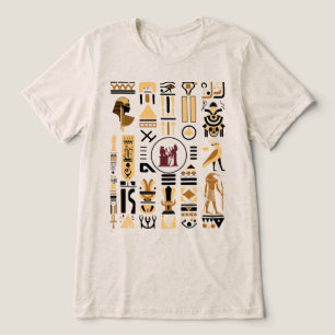 Oude Egyptische Hieroglyphs Tri-Blend Shirt