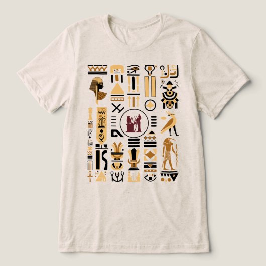 Oude Egyptische Hieroglyphs Tri-Blend Shirt (Design voorkant)