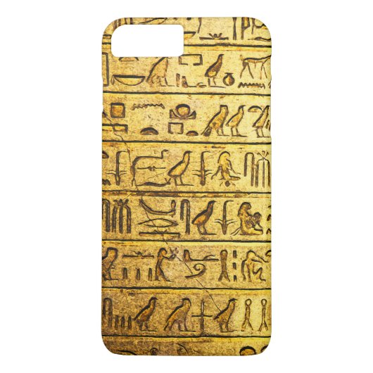 Oude Egyptische Hieroglyphs Yellow iPhone 7 Plus Case-Mate iPhone Case (Achterkant)