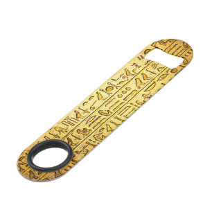 Oude Egyptische Hieroglyphs Yellow Speed Flessenopener